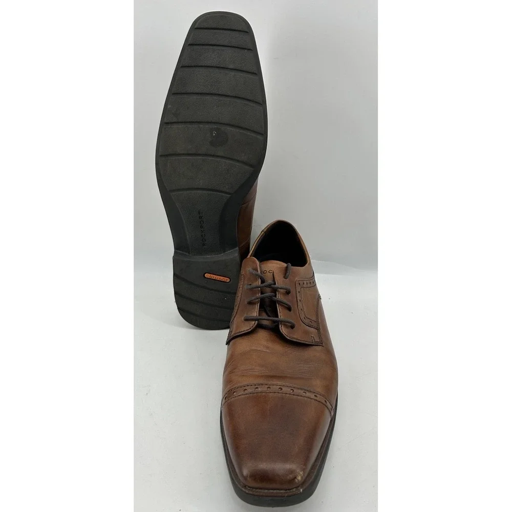 Rockport Farrow Cap Toe Brown Leather Oxford Dress Shoes CH5533 Men's 12M